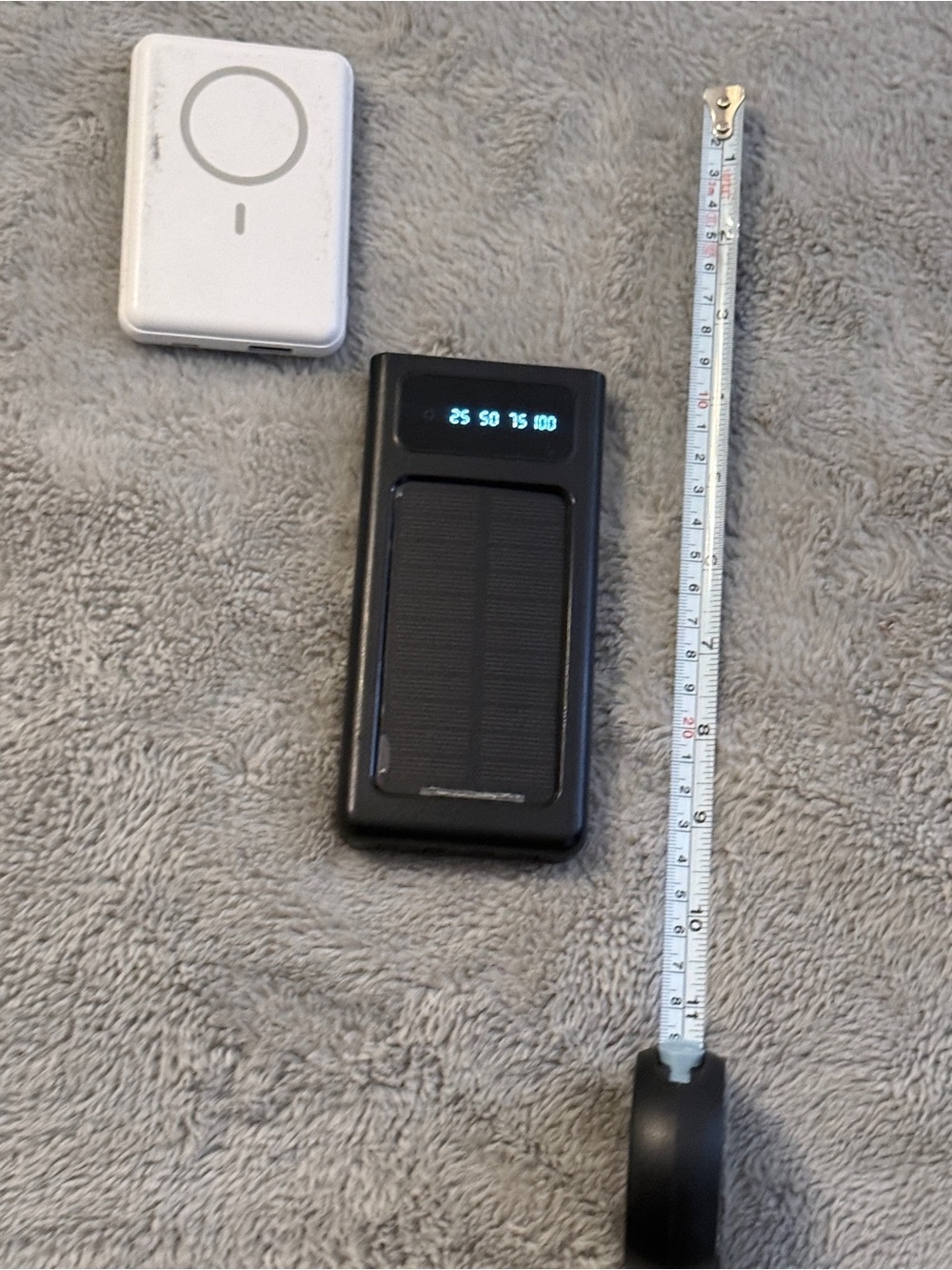 Portable Solar Power Bank Charger with 4 Built-In Cables & Dual LED Flashlight